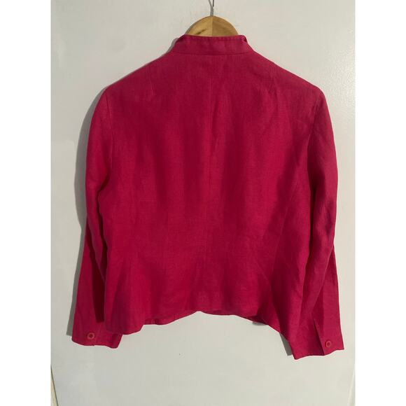 Talbots blazer jacket women’s size 10 pink Irish linen career lightweight preppy - Picture 2 of 5
